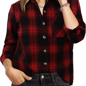Chic Womens Plaid Long Sleeve Casual Shirt - Essential Fall Wardrobe Piece